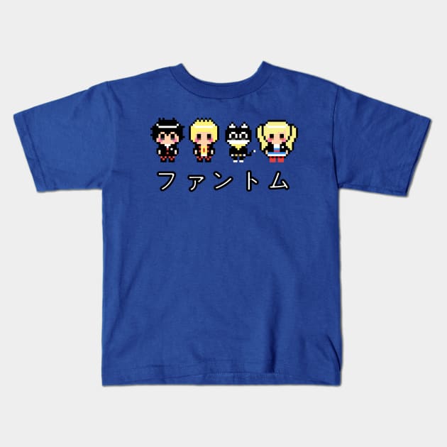 Persona 5 Phantom Thieves "Phantom" Kanji 8-Bit Pixel Art Kids T-Shirt by StebopDesigns